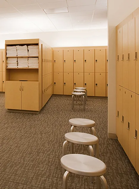 Expansive Locker Rooms